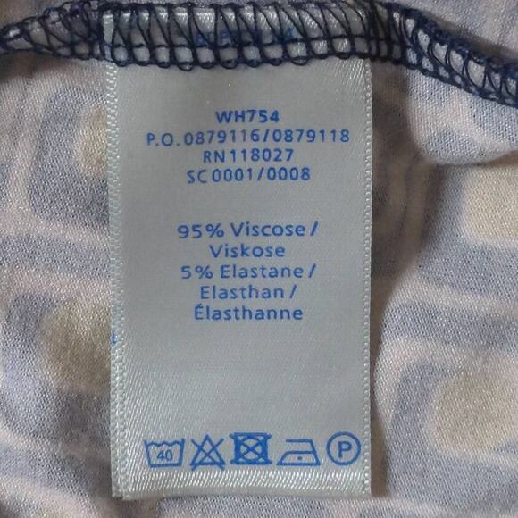 Boden Evangeline Jersey Summer Wrap Dress Yellow Navy Geometric V Neck 6R - Picture 6 of 8